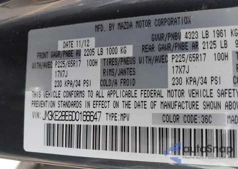 2013 Mazda Cx-5 Sport z USA, uszkodzony, nr VIN JM3KE2BE6D0166647